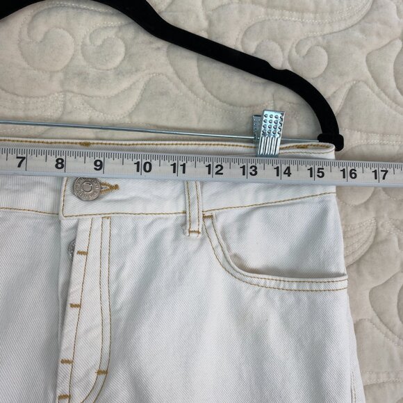 MNG Denim White Mom Jeans Button Fly Relaxed Fit Size 8 - Picture 10 of 13